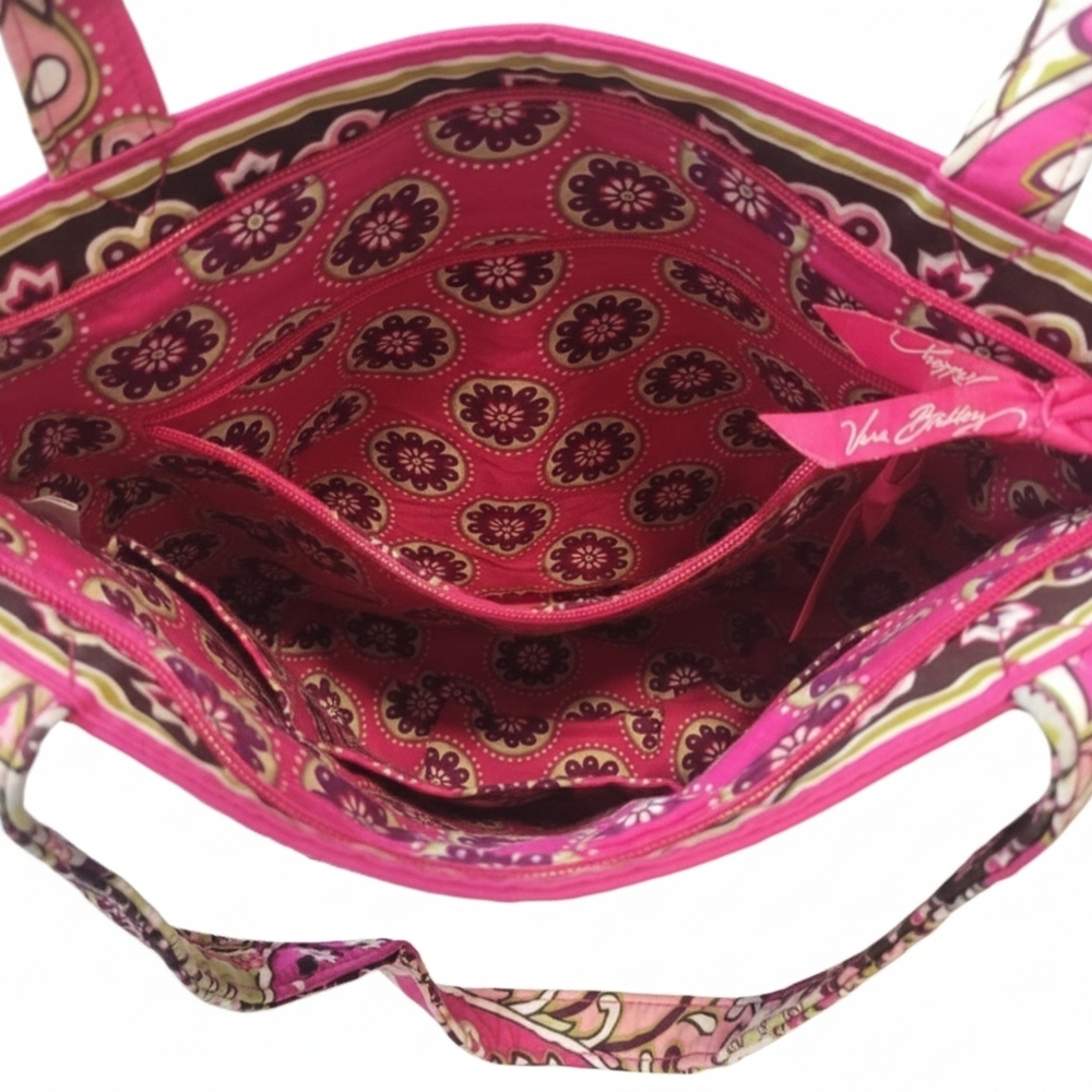 Vera Bradley Morgan Shoulder Bag With Matching Wallet In Very Berry Paisley - Picture 10 of 16